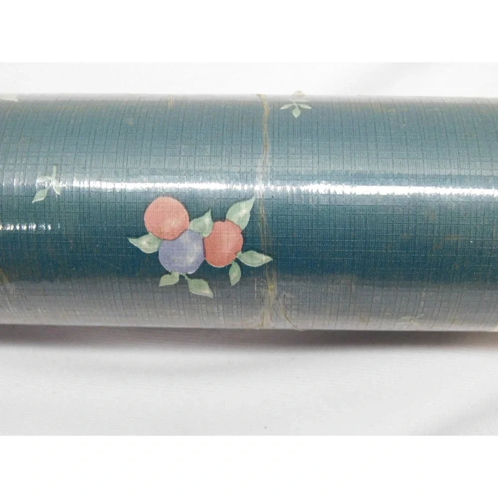 Vintage Norwall Wallpaper Green With Berries 55 Sq Ft